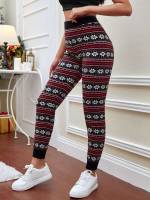 Cropped Geometric Casual Women Sweater Pants 6248