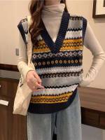 Regular Fit Multicolor Casual Women Knitwear 1019