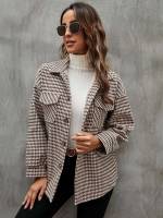 Houndstooth  Elegant Women Outerwear 8222