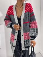 Casual V neck Oversized Women Cardigans 8677