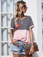  Striped Regular Fit Casual Women Clothing 129