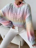 Ombre Long Sleeve Regular Fit Women Knitwear 476