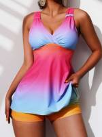 Multicolor V neck Women Swimwear 9759