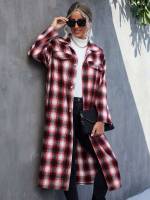  Plaid Casual Button Front Women Outerwear 78