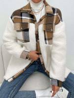 Collar Regular Regular Fit Plaid Women Outerwear 4622