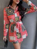  Belted Casual Multicolor Women Dresses 418