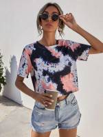  Short Sleeve Multicolor Women Tops, Blouses  Tee 7437