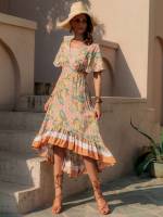 Multicolor Floral Boho Women Dresses 5971