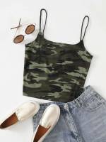  Slim Fit Casual Camo Women Tops, Blouses  Tee 3039