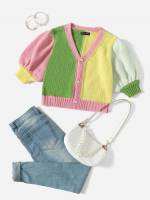 Multicolor Casual V neck Women Cardigans 4154