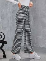 Houndstooth  Long Women Sweater Pants 226