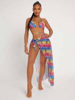 Multicolor Tropical Halter Women Beachwear 5135