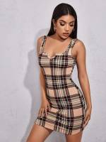 Plaid Casual Multicolor Notched Women Clothing 831