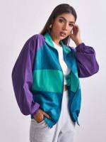  Colorblock Multicolor Oversized Women Clothing 823