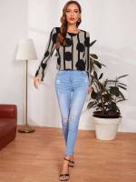  Round Neck Regular Women Blouses 408