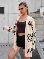 Casual Deep V Neck Short Oversized Women Cardigans 672