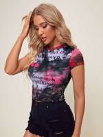 Multicolor Slim Fit Crop Women Tops, Blouses  Tee 3798