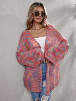 Long Sleeve Oversized Multicolor Women Cardigans 9189