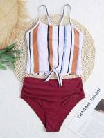  Striped Knot Women Swimwear 498