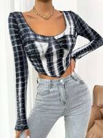 Long Sleeve Casual Crop Slim Fit Women Tops, Blouses  Tee 4804