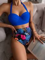 Halter Multicolor  Women Swimwear 6252