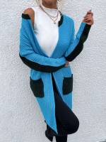 Multicolor Regular Fit Colorblock Women Cardigans 1565