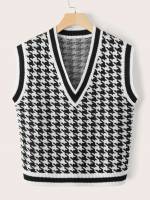 Casual  Houndstooth Women Knitwear 7358