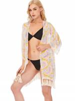 Half Sleeve Tie Dye Women Kimonos 5343