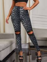  Glamorous Cut Out Leopard Women Clothing 7571