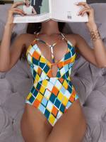  Cut Out Geometric Women Beachwear 747