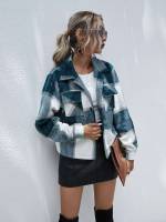 Casual Multicolor Plaid Regular Fit Women Clothing 184