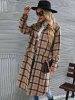  Midi Casual Plaid Women Outerwear 4985