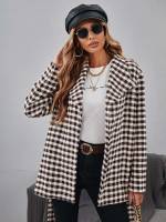 Regular Fit Collar Short Long Sleeve Women Overcoats 3958