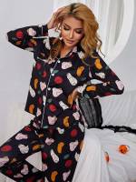  Long Sleeve Cute Women Sleep  Lounge 2301