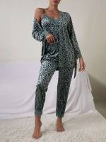  Leopard Simple Women Sleep  Lounge 6621