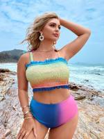  Spaghetti Strap Frill Plus Size Beachwear 9033