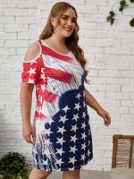 Short Multicolor  Plus Size Dresses 3422