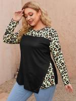 Casual Regular Asymmetrical Long Sleeve Plus Size T-shirts 3044