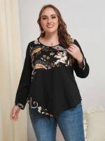 Multicolor Regular Fit Casual Plus Size Tops 9516