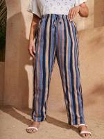  Striped Long Plus Size Pants 593