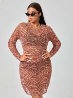  Multicolor Sheer Sexy Plus Size Dresses 3748