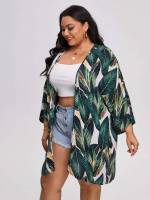  Short Tropical Plus Size Cover Ups  Kimonos 2436