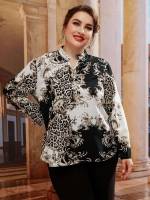 Leopard Multicolor Elegant Plus Size Tops 148