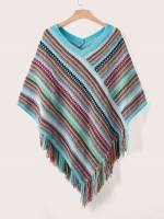 Casual Striped Multicolor Long Women Plus Clothing 3321