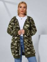 Regular Fit Long Sleeve Camo Women Plus Clothing 6053