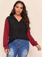 Long Sleeve High Low Regular Fit Collar Women Plus Clothing 1260