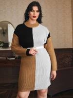  Stand Collar Regular Fit Elegant Plus Size Knitwear 7481