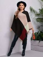 Multicolor Casual Long Long Sleeve Plus Size Sweaters 6779