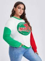 Regular Fit Regular Multicolor Plus Size Sweatshirts 988