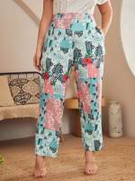 Floral  Regular Fit Plus Size Bottoms 508